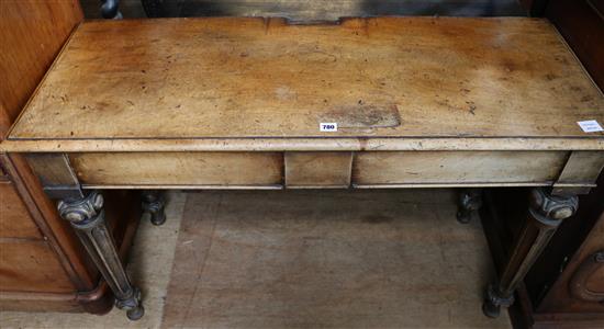 Late Victorian mahogany side table, fitted two frieze drawers